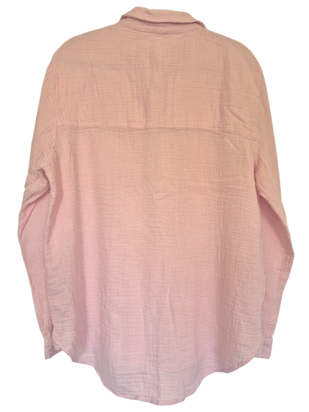 Beach Lunch Lounge Pink Cotton Gauze Button Down Shirt XL Coastal Boho Cabincore - Picture 5 of 9